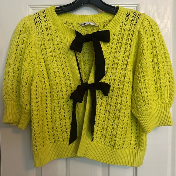 Alice + Olivia Kitty Puff Sleeve Cardigan - Picture 4 of 8